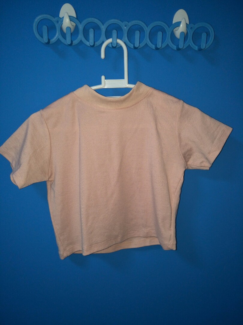 plain pink crop top