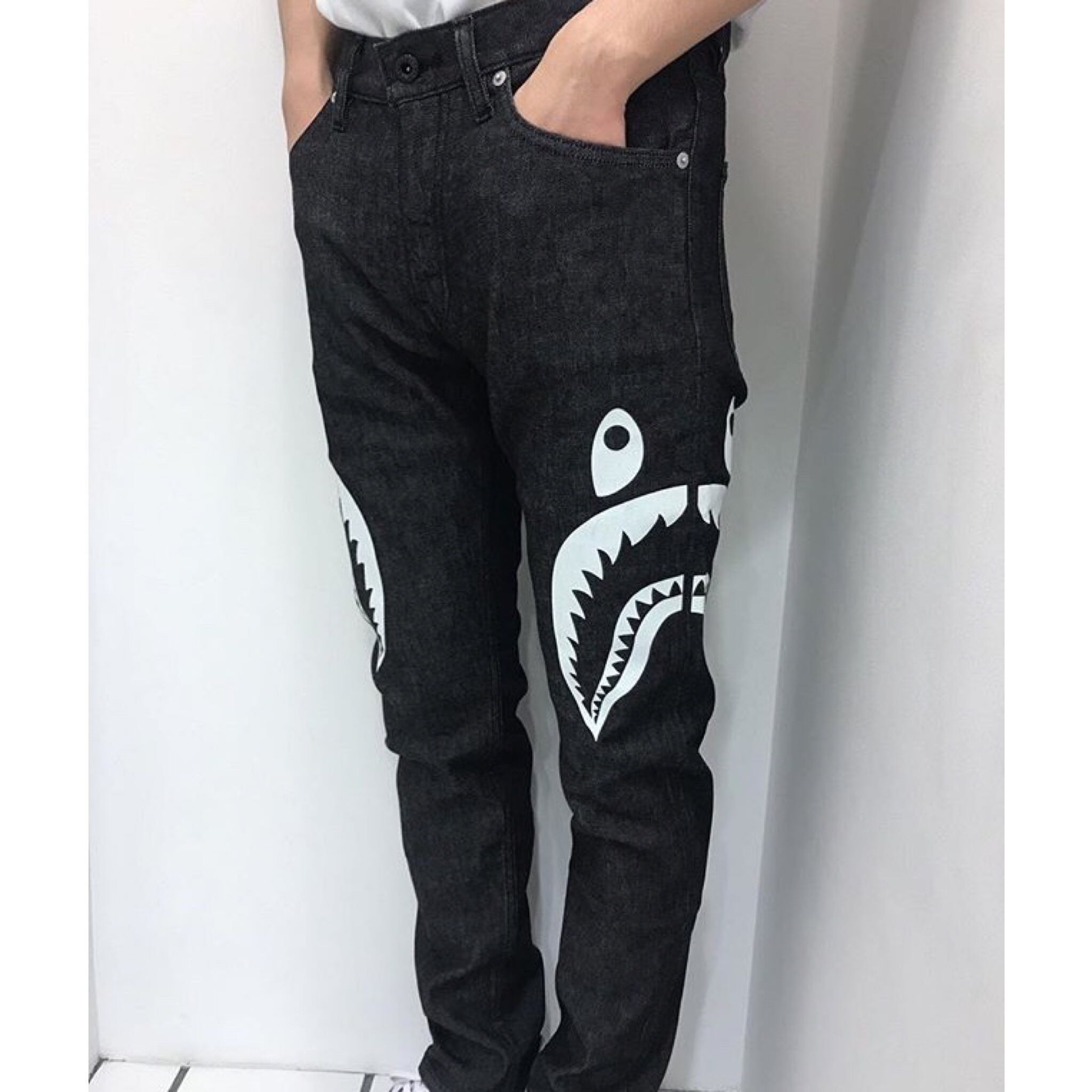 black bape jeans