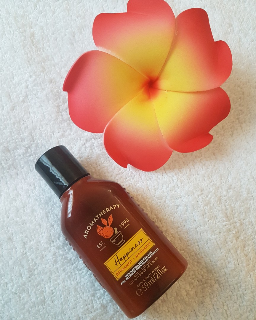 BATH & BODY WORKS Aromatherapy HAPPINESS (Bergamot + Mandarin) Body Lotion 59ml, Beauty
