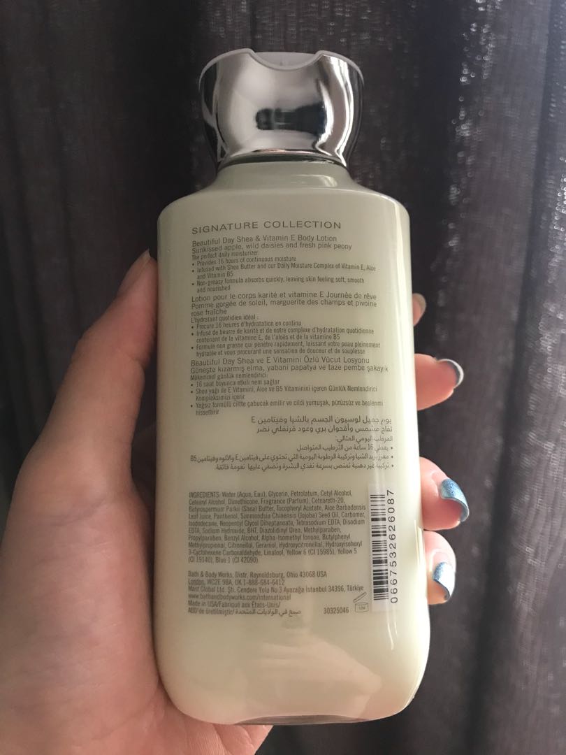Bath Body Works Bbw Beautiful Day Shea Vitamin E Body Lotion Sunkissed Apple 236ml Kesehatan Kecantikan Kulit Sabun Tubuh Di Carousell