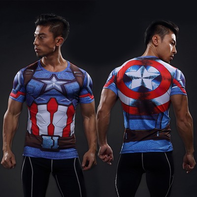 Captain America Marvel Avengers Infinity War Sport Tight Shirt