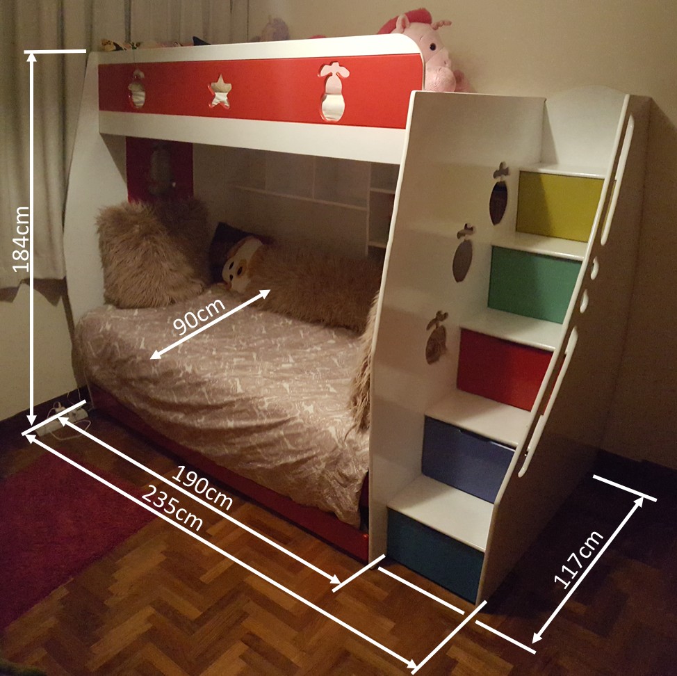 Child Bunk Bed W Shelves And Storage Furniture Beds Mattresses Photo