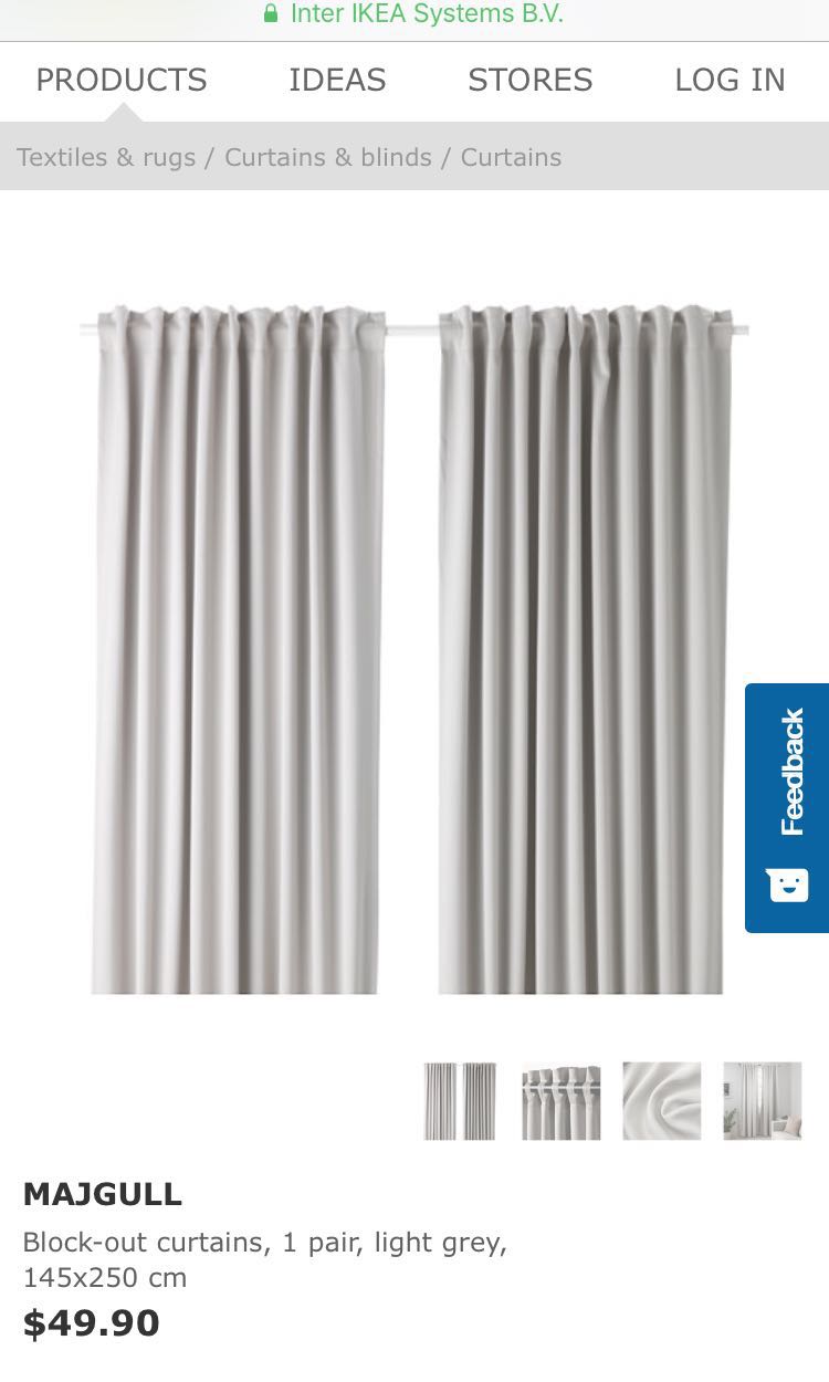 Majgull Blackout Curtains 1 Pair Dark Blue 57x98 Ikea