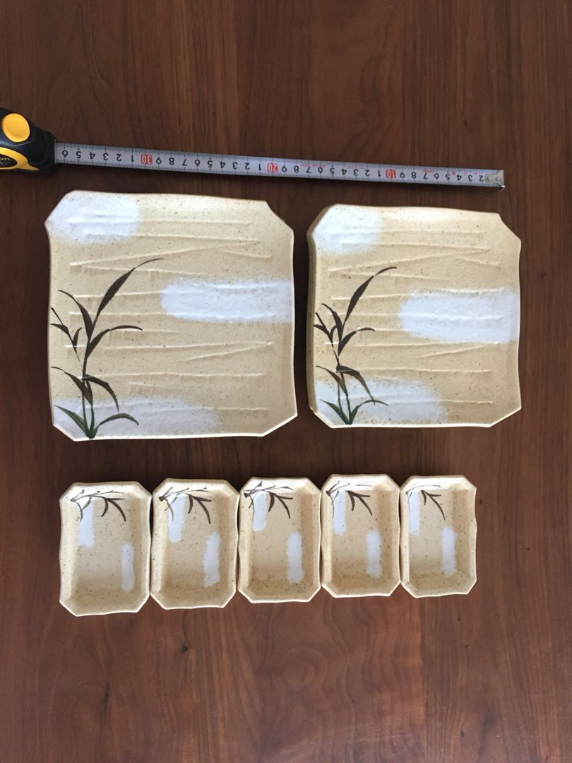 Japanese sashimi plates set 5 plates, 5 soy sauce plates, Furniture