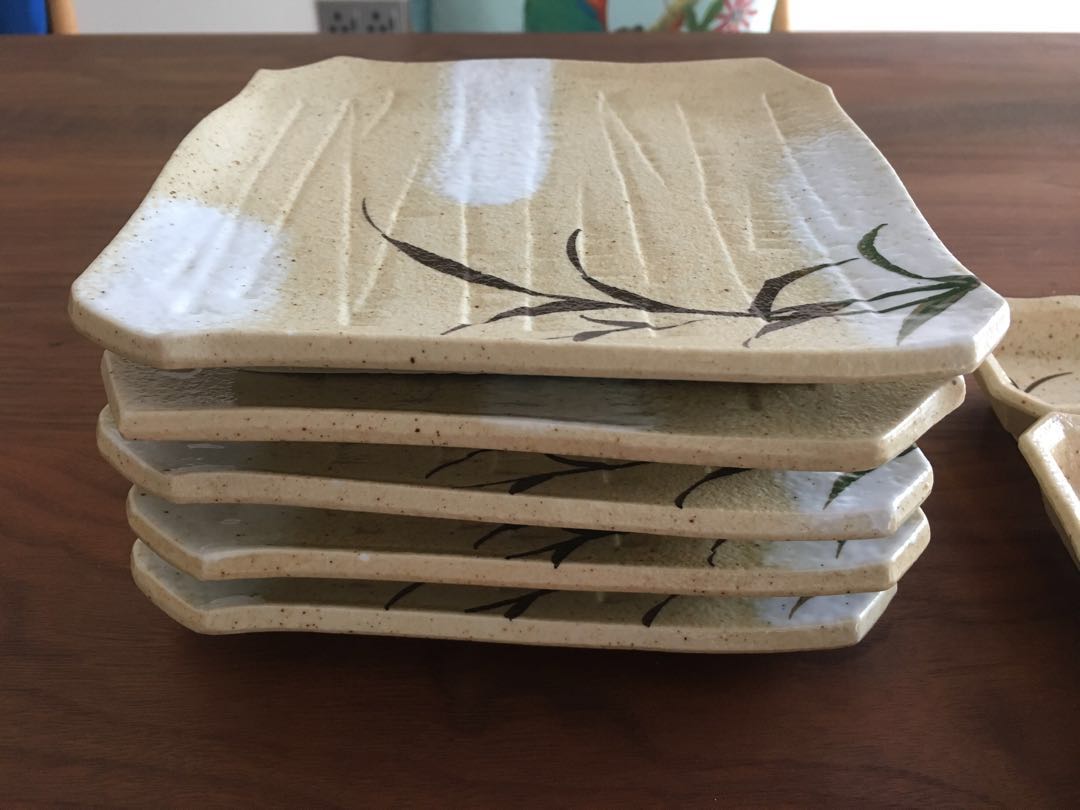 Japanese sashimi plates set 5 plates, 5 soy sauce plates, Furniture
