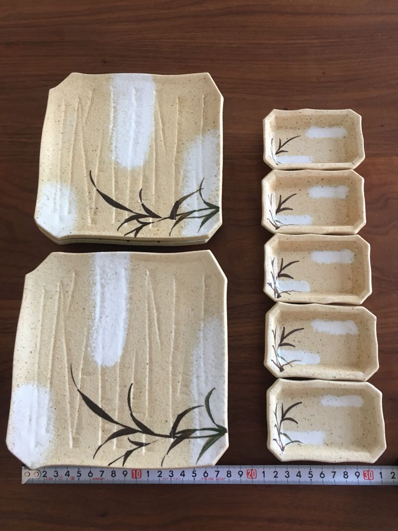 Japanese sashimi plates set 5 plates, 5 soy sauce plates, Furniture