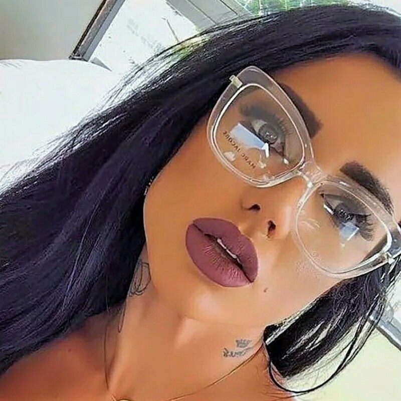 Ladies Cat Eye Glasses Frames Women Red Pink Optical Eyeglasses