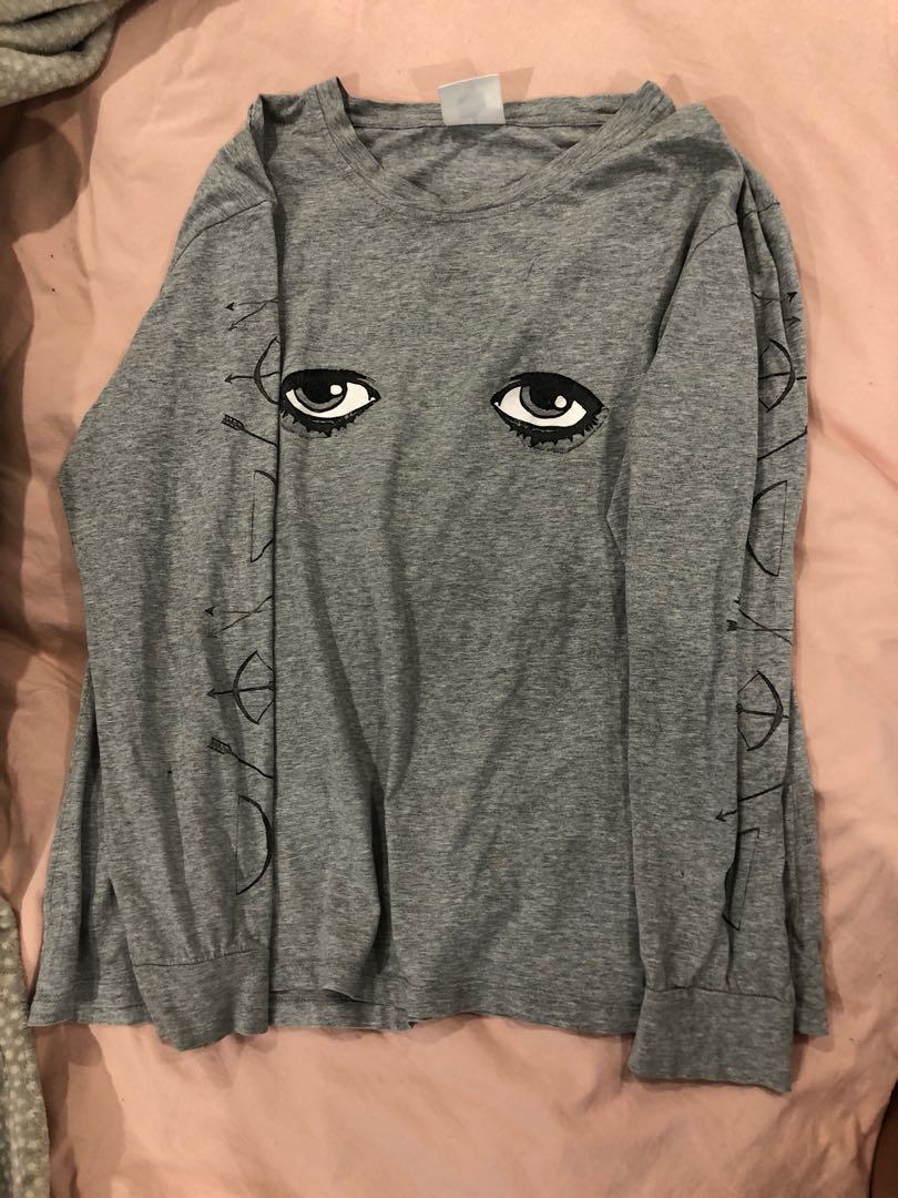 Lonely Hearts Grey Long Sleeve Women S Fashion Clothes On Carousell