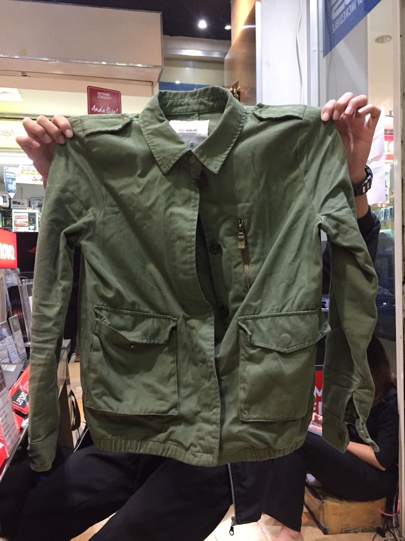 Jaket parka pull and bear discount