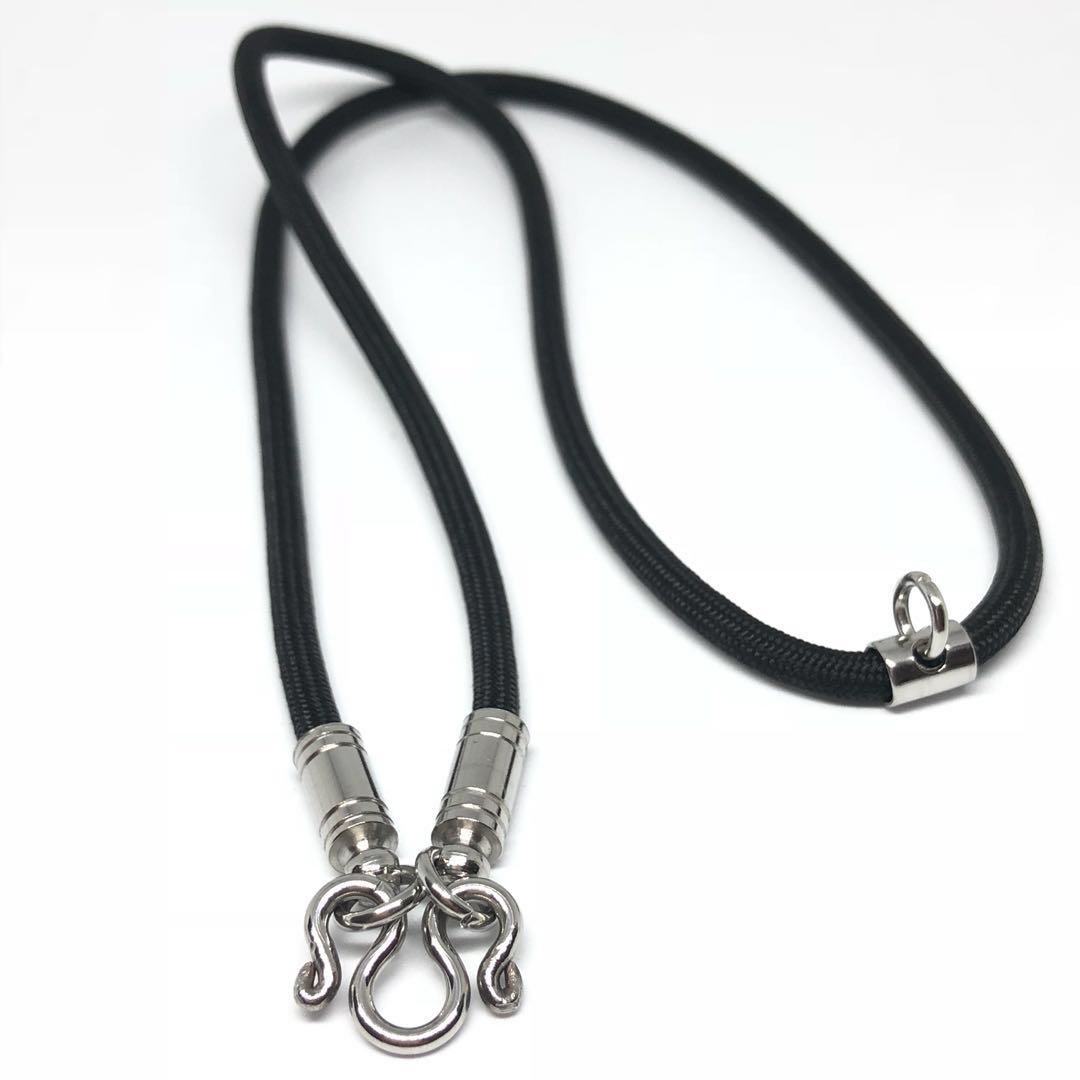Thai Amulet - Black Nylon Robe Necklace Dual Hooks - Front & Back Hook ...