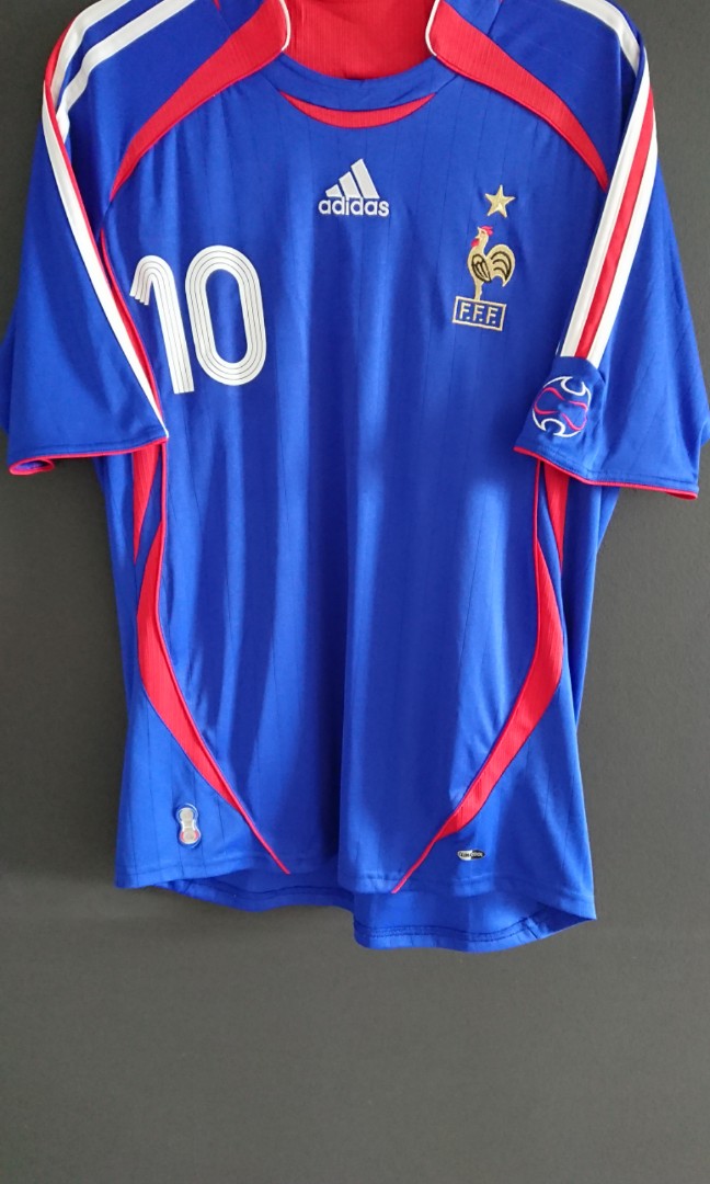 CLASSIC ADIDAS FRANCE F.C FOOTBALL JERSEY  World Cup 2006 Home Kit #10  Zidane Zizou, Men's Fashion, Activewear on Carousell