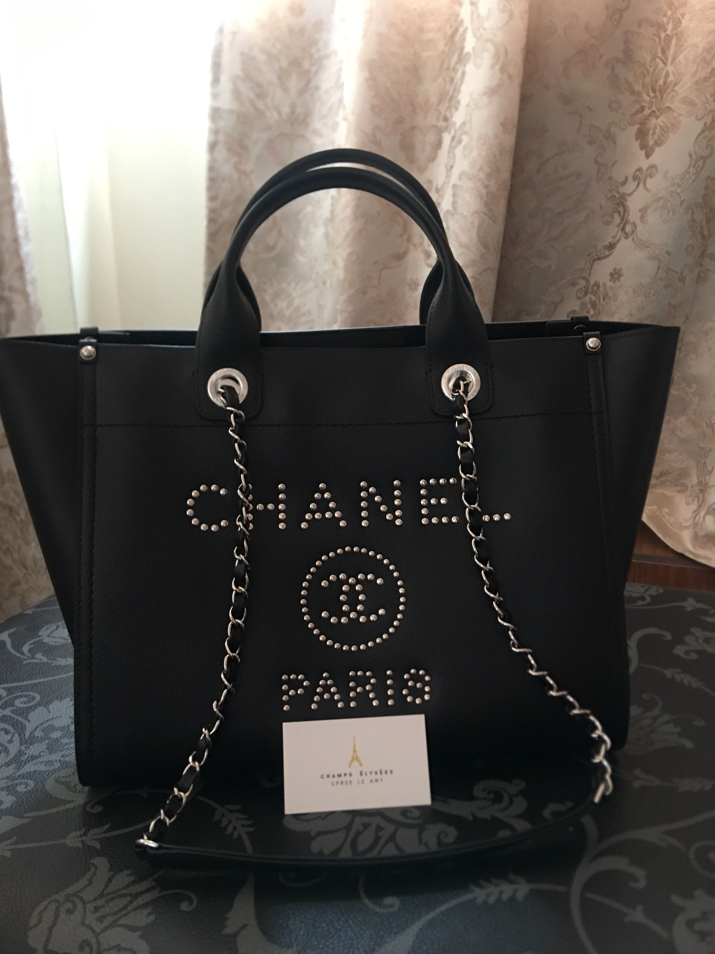 chanel deauville tote sizes