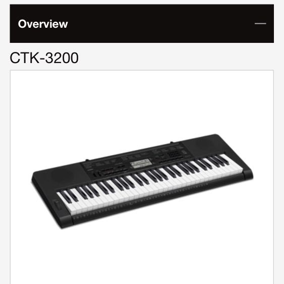 Casio Keyboard CTK 3200 Hobbies Toys Music Media Musical