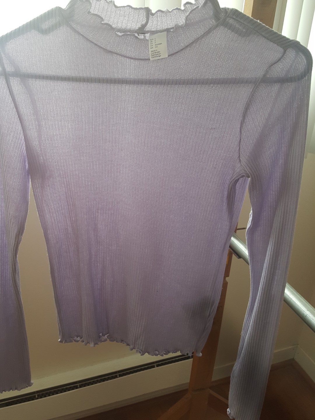 purple mock neck top