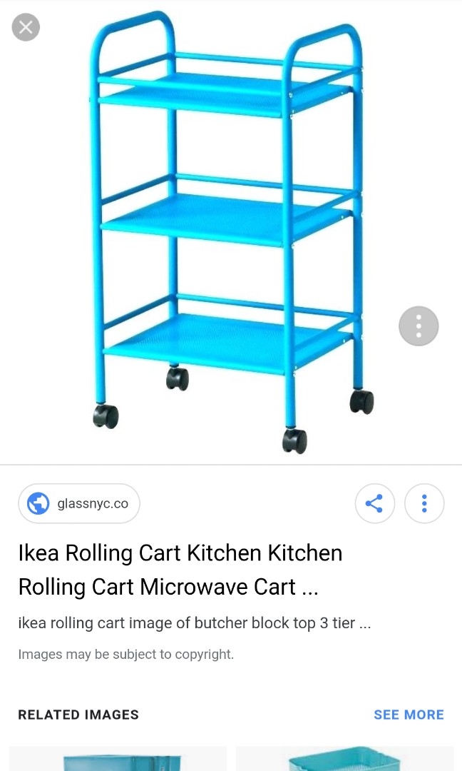 Ikea Kitchen Rolling Cart Blue Furniture Others On Carousell
