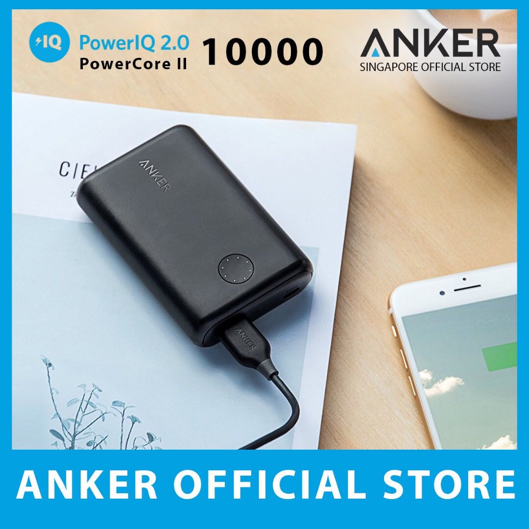 Anker Powercore Ii 10000 With Upgraded Poweriq 2 0 Mobile Phones Tablets Mobile Tablet Accessories Power Banks Chargers On Carousell