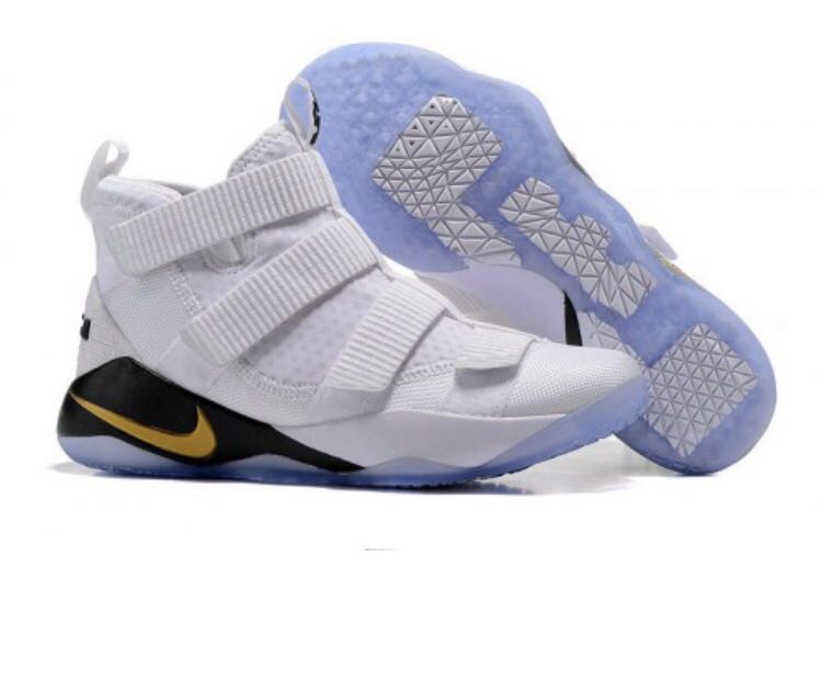 Lebron soldier 11 white on sale gold