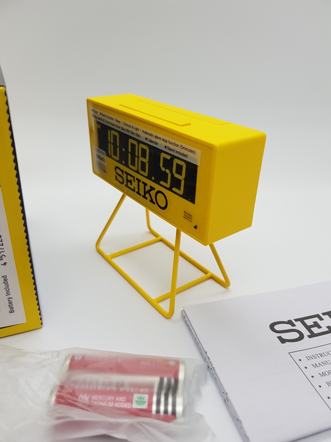 SEIKO Digital Alarm Clock QHL062Y (Yellow), Furniture & Home Living