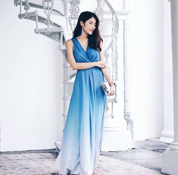 pastel blue maxi dress