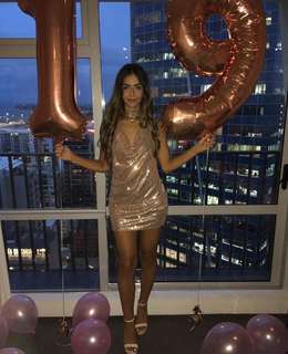 PLT- Rose Gold Chocker Chain Sequin Dress