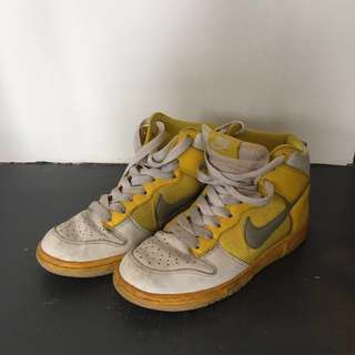 Nike 復古高筒80年代黃色球鞋 #女裝半價