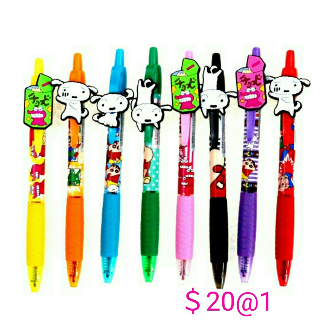 日本蠟筆小新動感超人啫喱筆卡通原子筆 書本 文具 文具 Carousell