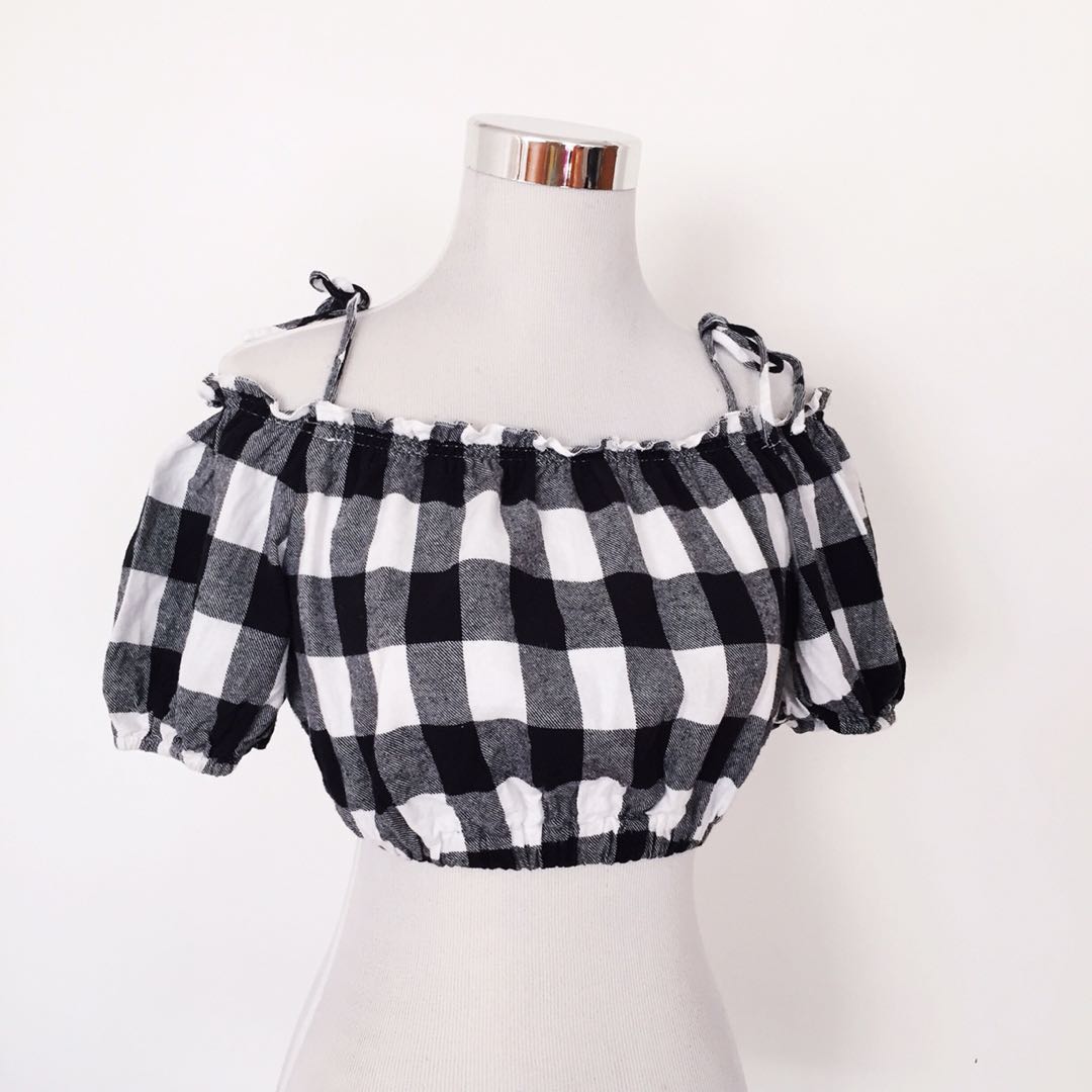 white off the shoulder peasant top