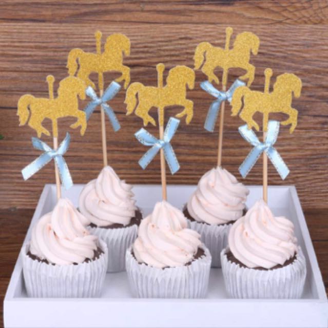 Baby Shower Carousel Horse Horses Cake Topper Bunting Decoration