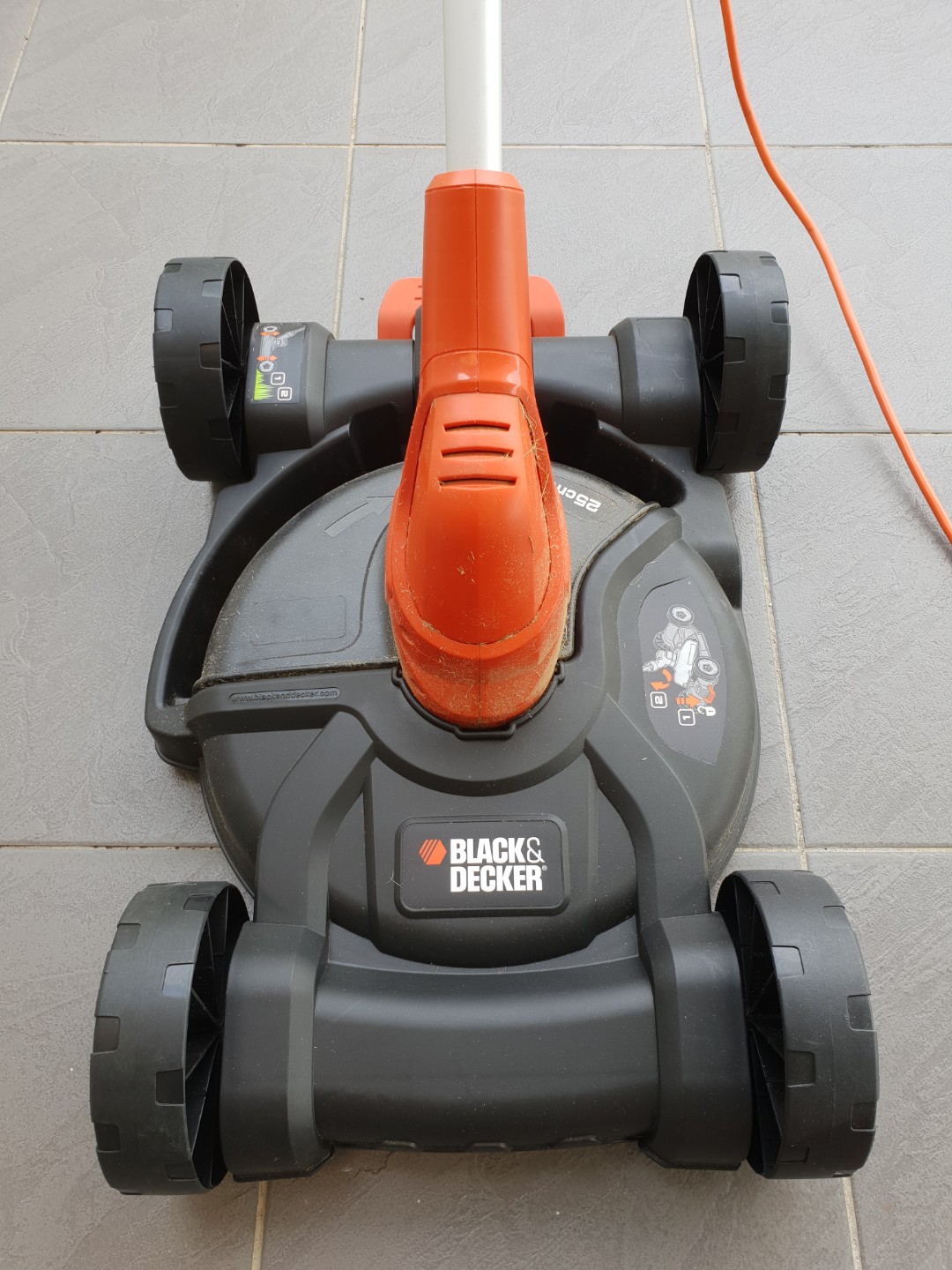 Black & Decker string trimmer with base mower, Furniture & Home Living