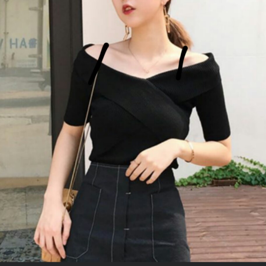 Off shoulder boat neck tops top