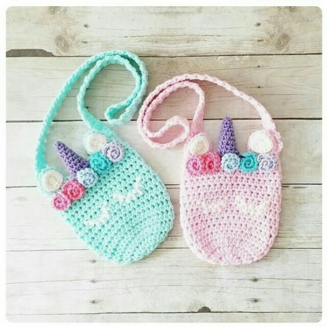 unicorn crochet bag