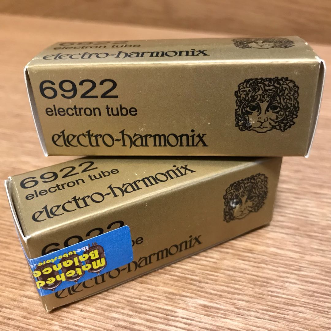 Pair of Electro-Harmonix 6922 EH Gold Pin Preamp Vacuum Tube 