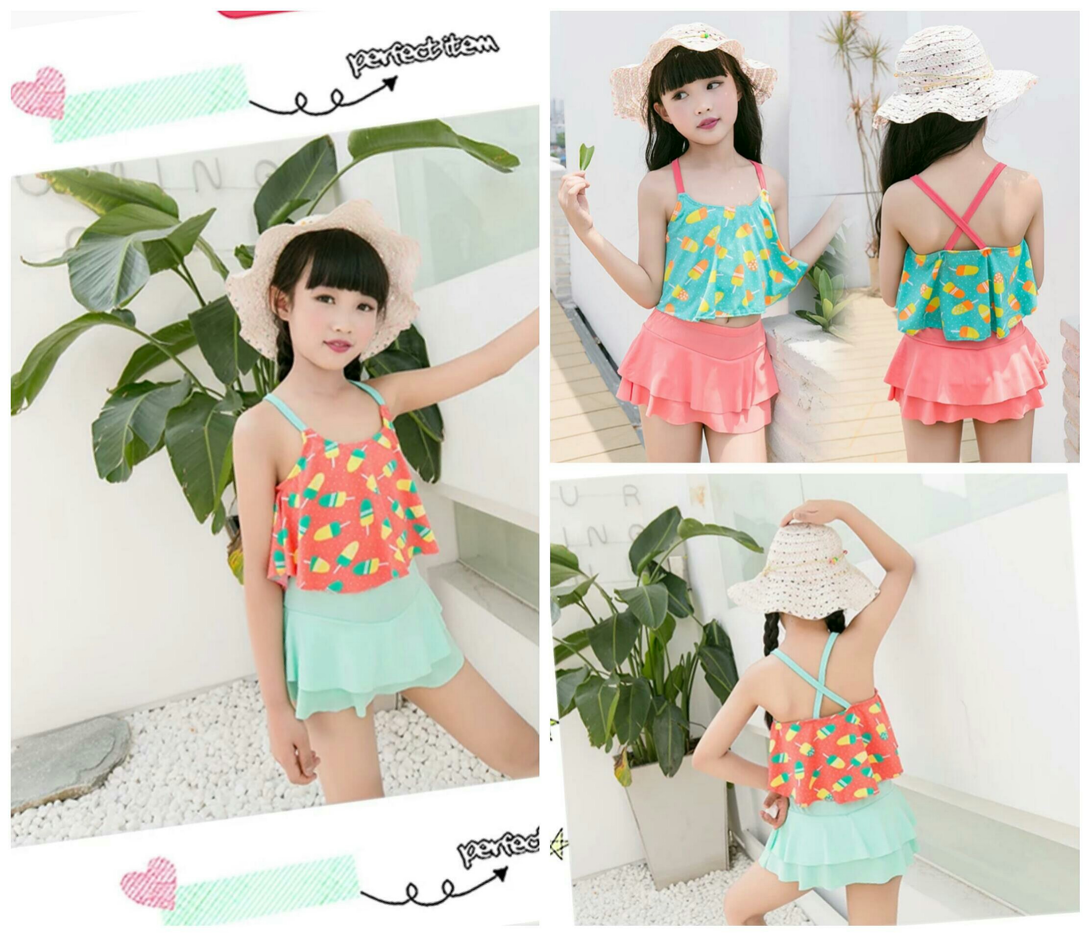 peach swimming costume