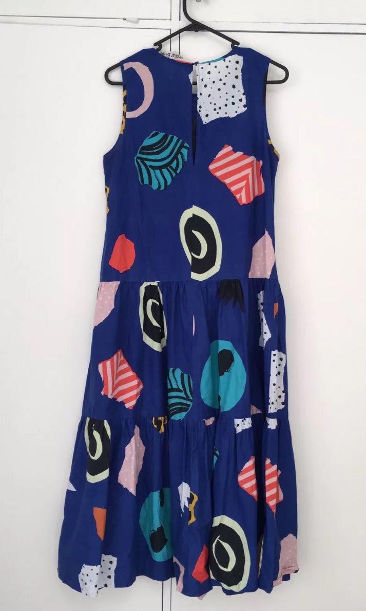 Gorman X Atelier Bingo Fleur Bleue Dress Size 8 Women S