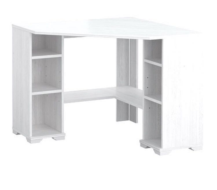 Ikea Corner Desk White Wood Borgsjo Furniture Tables