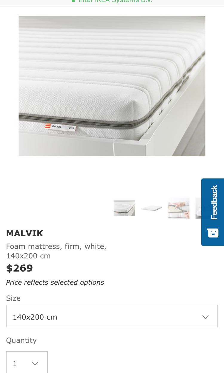 Ikea Malvik Mattress Single Furniture Beds Mattresses On Carousell