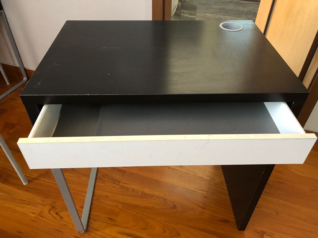 Ikea Micke Desk White And Black Slightly Used Furniture