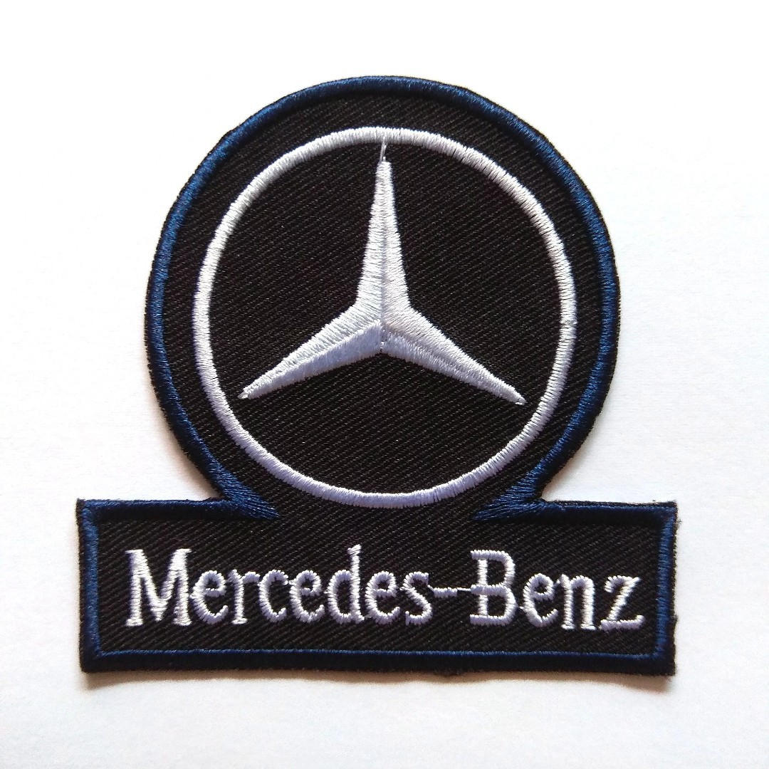 NEW 1 1/2 X 4 3/4 INCH MERCEDES BENZ IRON ON PATCH FREE SHIPPING 