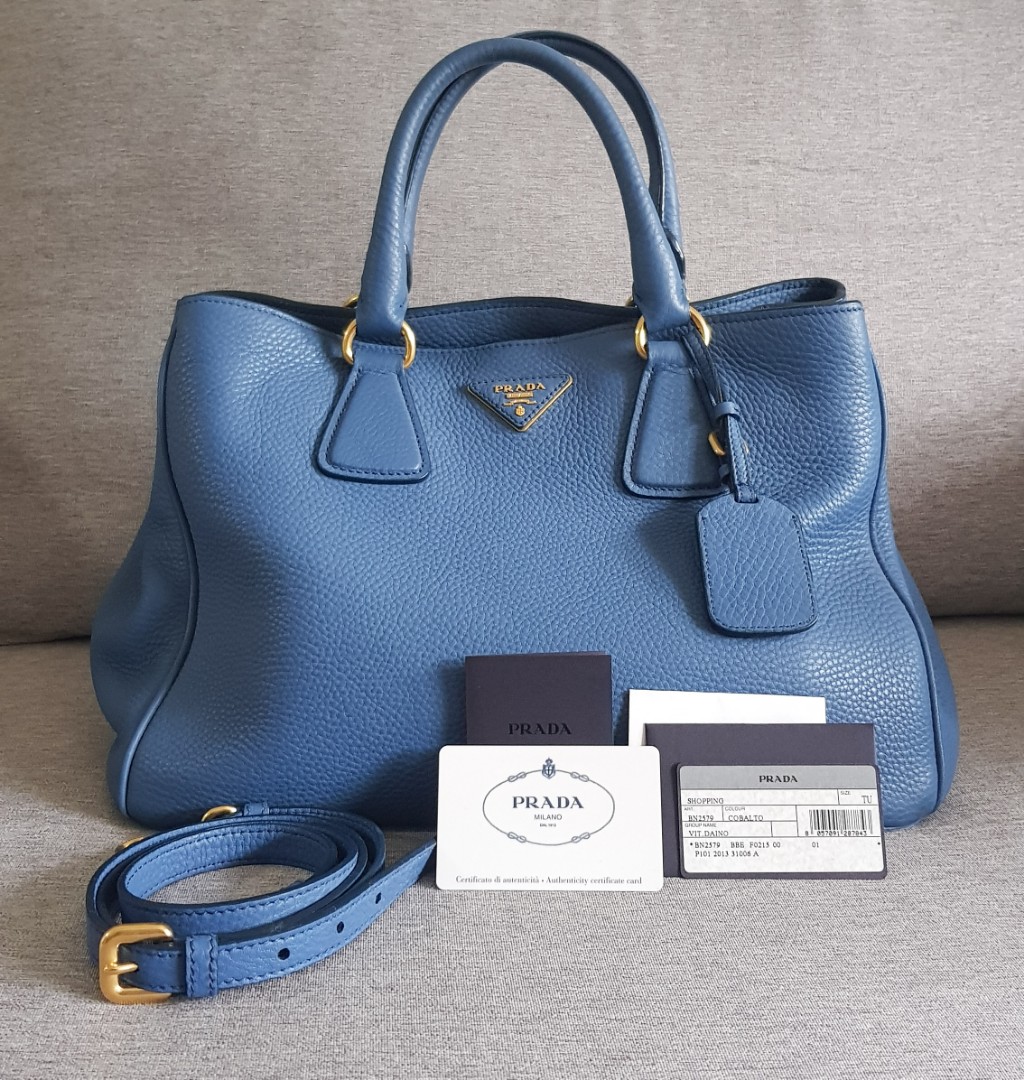 Price Reduced!) Authentic Prada Vitello Daino Cobalto Bag, Luxury, Bags &  Wallets on Carousell