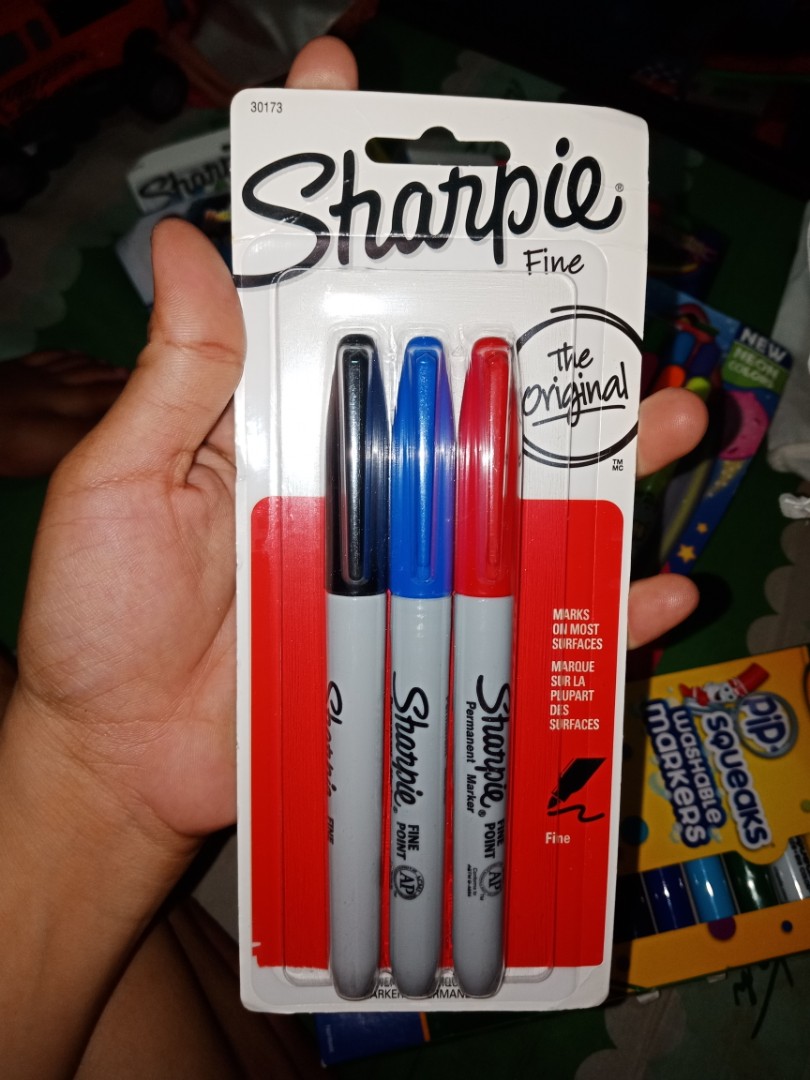 Sharpie Fine The Original Permanent Markers 3 ct, Hobbies & Toys ...