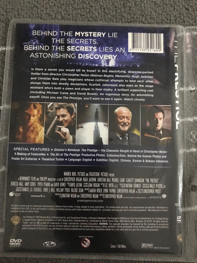 The Prestige Movie dvd Hobbies Toys Music Media CDs DVDs on Carousell