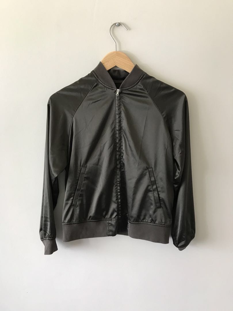 Uniqlo satin bomber jacket cheap