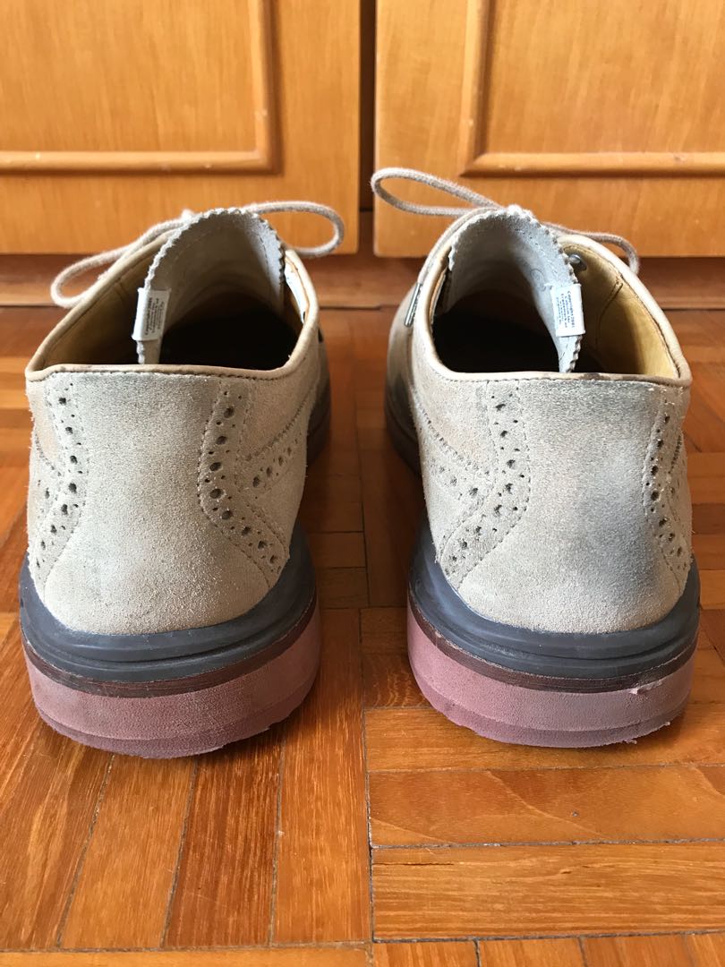 Visvim Patrician Folk Suede Sand Oxford Wingtip Shoes Sz 10.5