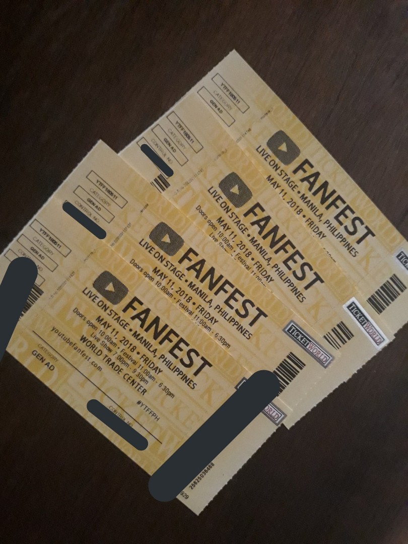 YTFF Youtube Fanfest Ticket, Tickets & Vouchers, Event Tickets on Carousell