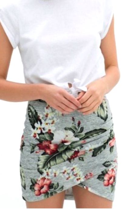 zara floral mini skirt