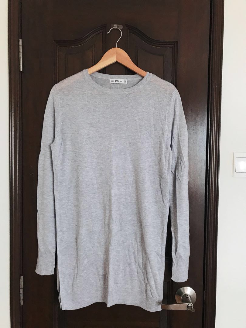 Long sweater with side slits zara discount
