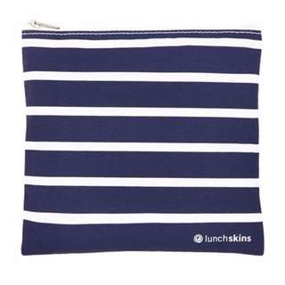 LunchSkins Reusable Snack/ Sandwich Bag (Navy Stripes)