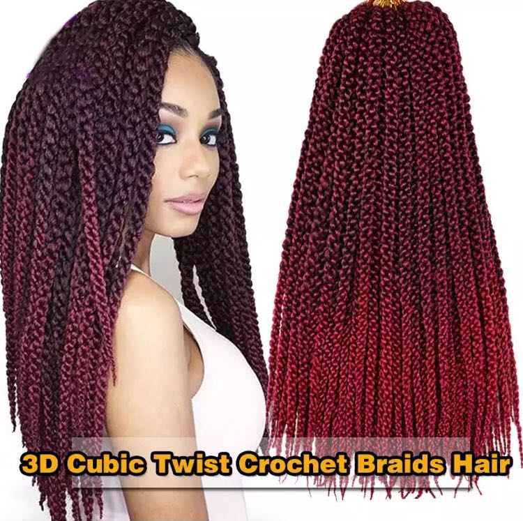 3d Cubic Twist Hair Extension Crochet Health Beauty Hair Bath