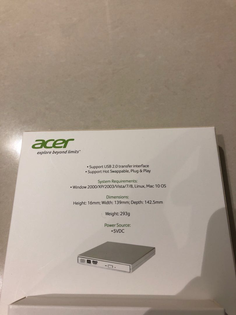 ACER external USB DVD Writer, Computers & Tech, Parts & Accessories ...