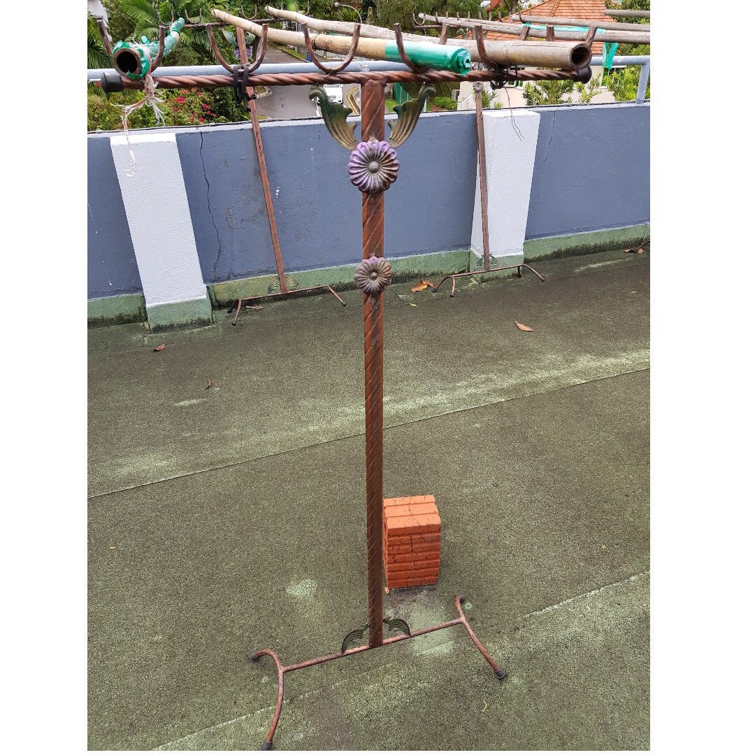 Bamboo Pole Holders Stand Laundry Moving out sales